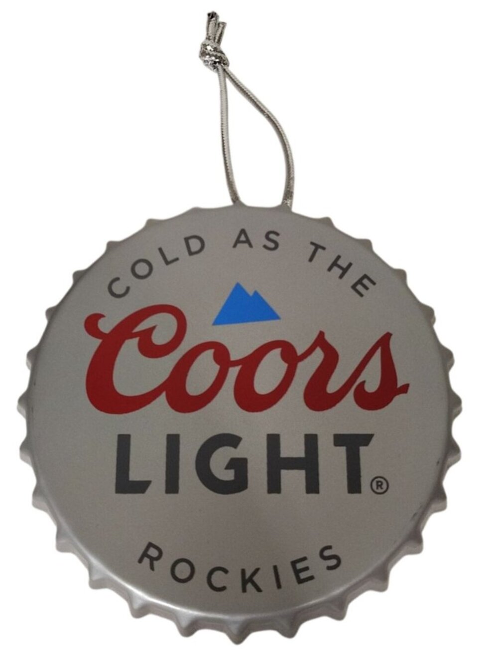 Coors Light Bottle Cap Shaped 5 Inch Novelty Beer Ornament